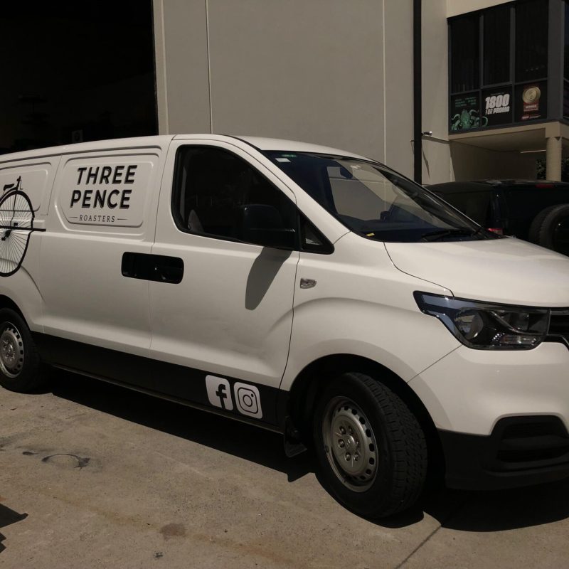 Van Signage Three Pence Roasters
