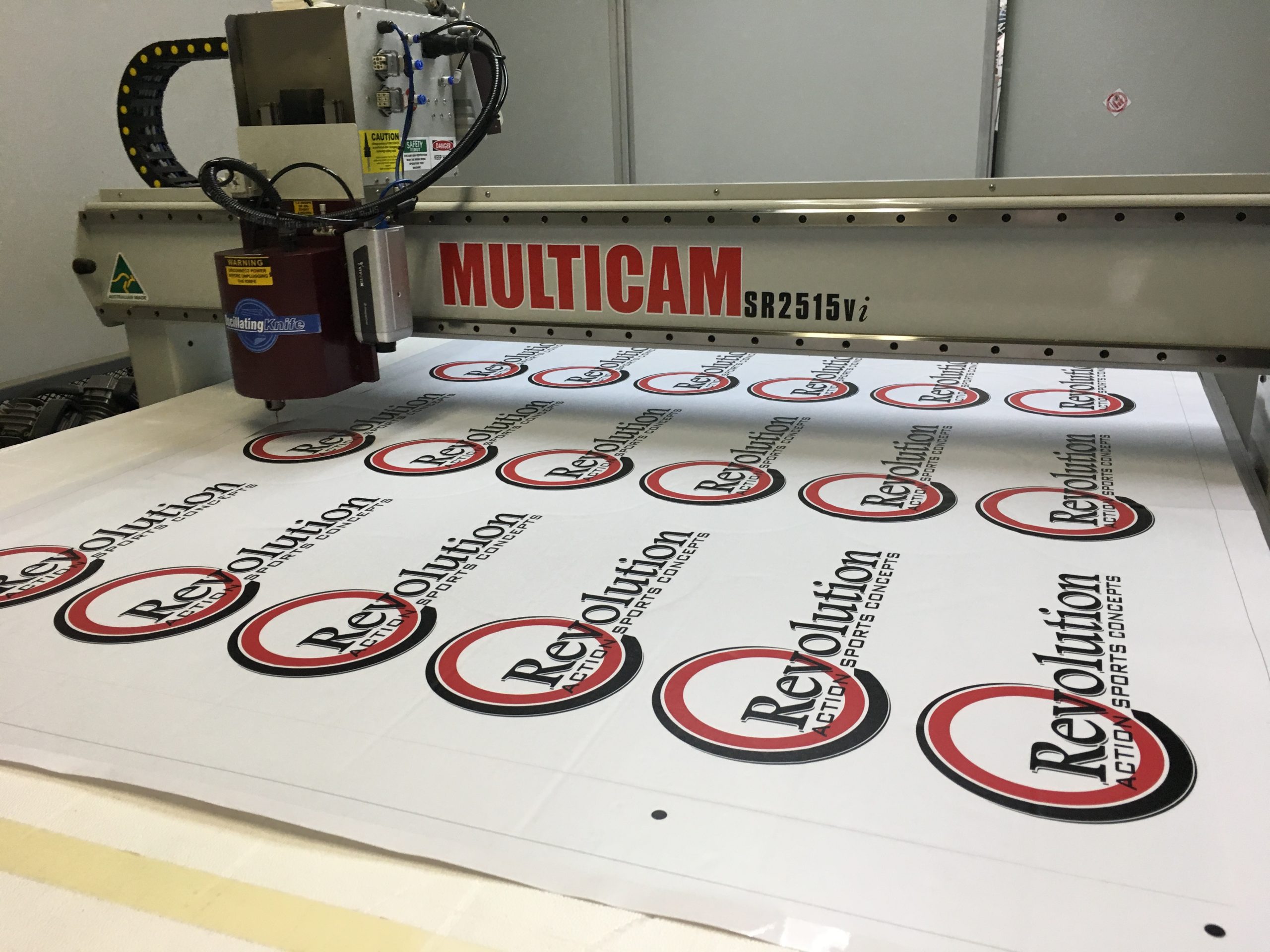 The Multicam CNC machine in action at 1800 Projects