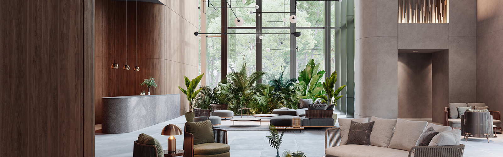 3M DiNOC transforming a tired a hotel lobby